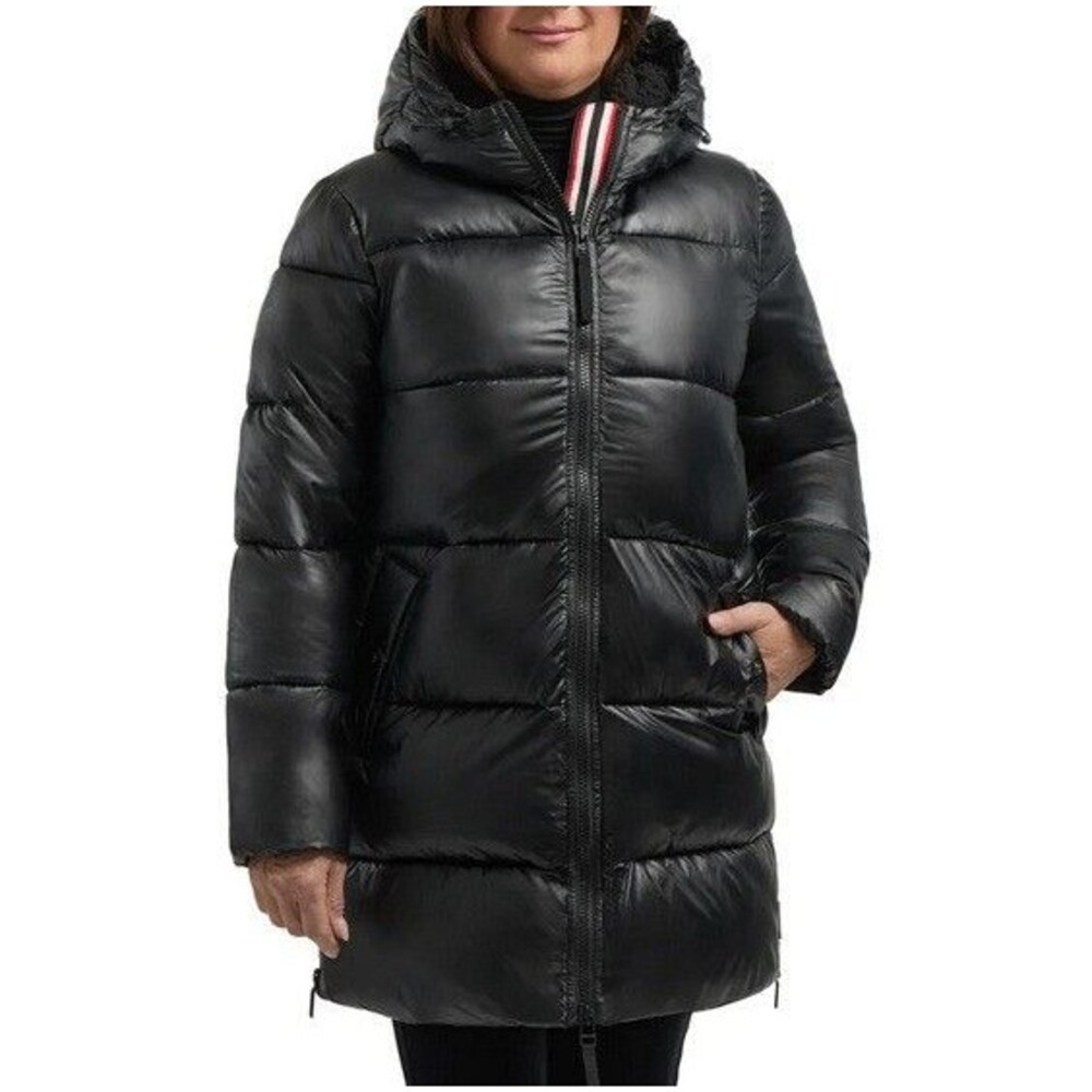 Hunter Women's Puffer Jacket Inner Fleece Trim Black NWT